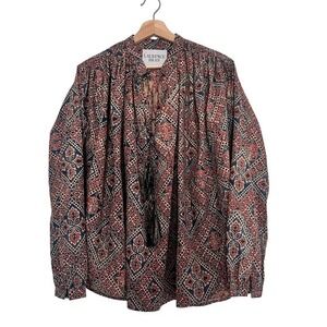 Laurence‎ Bras Gypsy Brown Rangoli oversized Blouse size 1 US 8